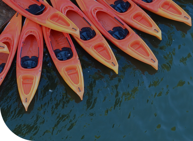 Kayaks on water